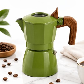 Double-valve Moka Pot Aluminum Coffee Kettle for Home Brewing – Double Valve Design for Rich Italian Style Coffee Experience