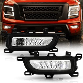 KEEKPO - For 2020-2023 Nissan Titan/Titan XD Bumper LED Fog Lights Driving Lamps Assembly w/Kits Pair Set Left+Right