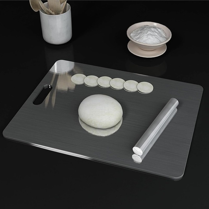 METOY Titanium Cutting Board,316 Stainless Steel Cutting Board,Upgrade Double Sided
