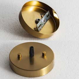 HNCAIDM 5 1/8 Inches Ceiling Lighting Canopy Kit Single Head Pendant Light Plate Cover with All Mounting Hardware, Light Fixture Cover Plate for Easy Installation (Antique Brass)