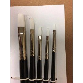 hightbrush 5 PIECE FLAT WHITE NYLON  ARTIST BRUSH