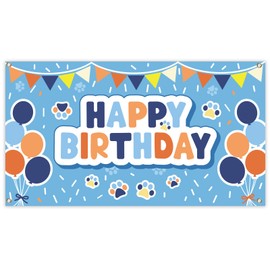 SAVITA Blue Dog Background, Cartoon Theme Birthday Banner Party Decoration for Kids Boys Girls Photo Props