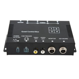 Backup Camera Control Box, 4 Channel Video Splitter Control Box DC12V 24V Image Switch Remote Control High Definition for Truck Bus Boat