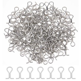 SUPERFINDINGS Pack of 200 Silver Fishing Sink Eyes Eyelets Brass Sink Eyes Eyelets DIY Fishing Lure Eyelet Silver Loop Fishing Sinker for Weight Shapes Fishing Accessories