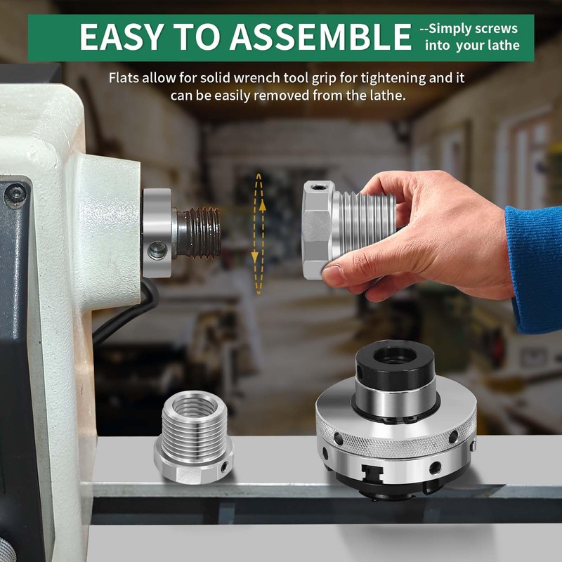 HAowosi Lathe Headstock Spindle Adapter,Converts 1"x8 TPI to 1-1/2-8 TPI