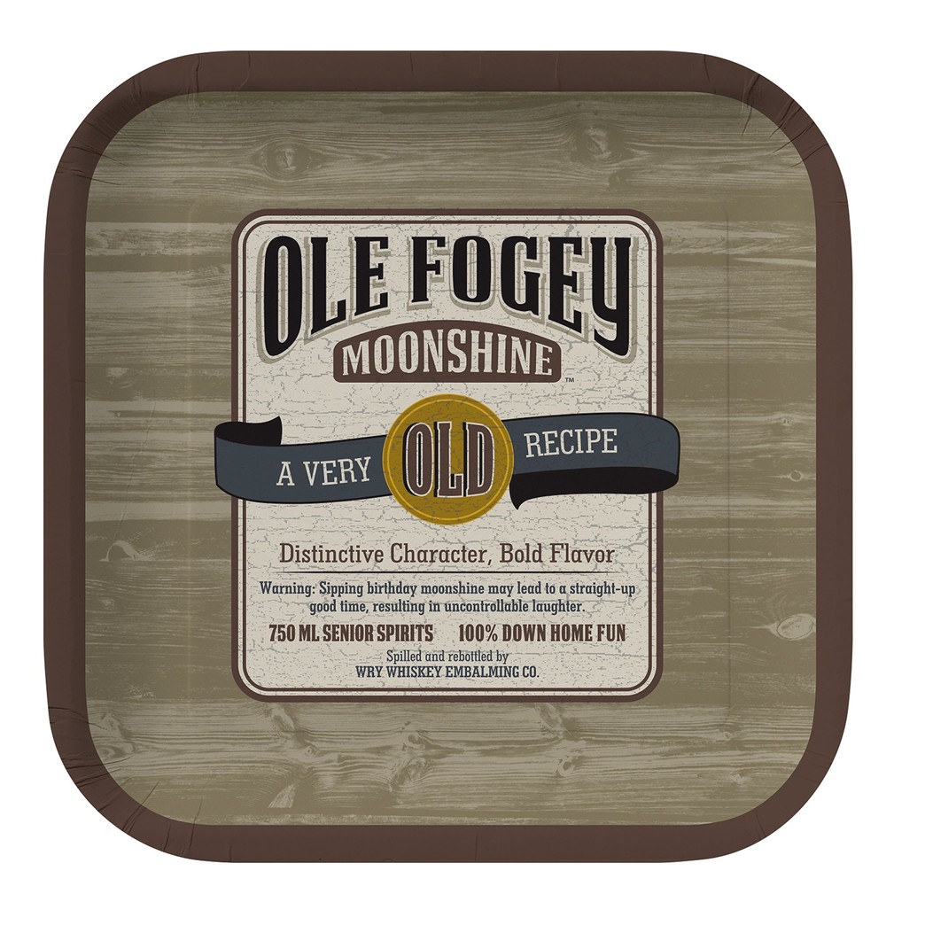 Creative Converting 8 Count Square Paper Dinner Plates, Ole Fogey