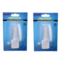 Plug in LED Night Light with Switch - Manual On/Off Nightlight for Bathroom, Hallway, Garage, Bedroom by Dependable Industries - Bright White Light, ETL Listed (Traditional, 2)