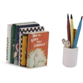 6pcs Mini Books, 1:12 Dollhouse Miniature Ornament Book Model Colorful Dolls Books Pocket Art Deft Processed