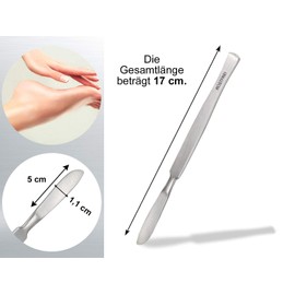 Profi Hornhautschaber Stumpfes Skalpell Creme-Schaber aus rostfreiem Edelstahl Hornhautentferner Pediküre Schaber zur sanften Entfernung der Hornhaut für die Fußpflege 17 cm (Modell 3)