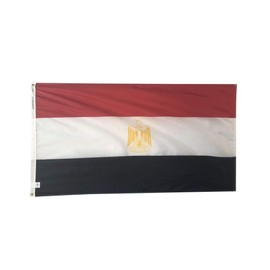 4x6' Egypt Flag - Durable and Fade Resistant All Weather Nylon, With Canvas Header and Brass Grommets, 4 Rows of Fly End Stitching, Made in USA