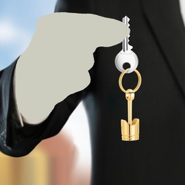 Freedale Car Piston Model Keychain, Silver Alloy Engine Piston Key Chain Ring Keyring Keyfob Auto Automotive Car Gift Keyring (Gold)