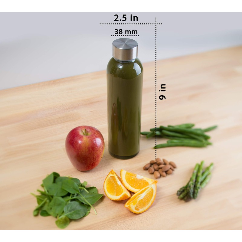 Epica Glass Water Bottles, 17.5 oz Set of 6 |