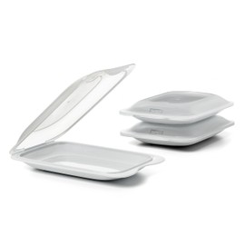 TATAY Fresh Mini Food Box, BPA-Free, Reusable, Stackables, Dishwasher & MWO, Set of 3, White