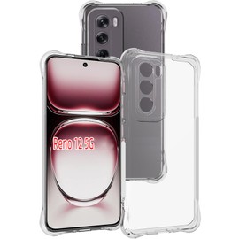 USTIYA Case for Oppo Reno 12 5G Case Clear TPU Four Corners Protection Cover Transparent Soft