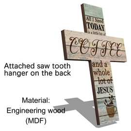 HePoeuy Colorful Hand Painted Wooden Wall Mounted Cross Home Farmhouse Living Room Wall Decor 5x7 inch