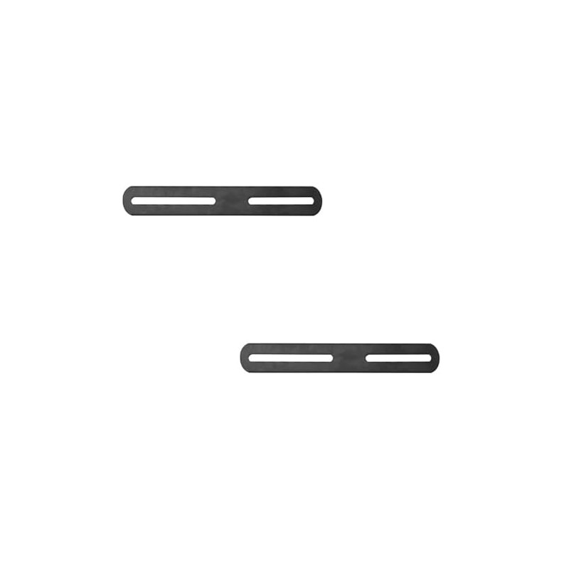 2Pcs Black Slotted Brace,Flat Straight Brace Brackets,Adjustable Corner Code,Stainless Steel