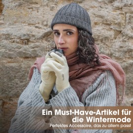 Rahhint Merino Wool Thermal Winter Gloves for Men Women, Touch Screen Gloves Anti-Slip Gloves with Napping Lining Keep Hand Warm Soft Gift