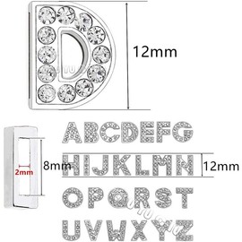 130 count A-Z Full Rhinestones Charms 8mm Slide Alphabet  Letters for DIY Slide Wristbands Bracelets,Hair Clips, Making Charms, 130 count - Color: 50PCS Letter A