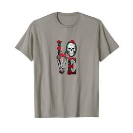 Love Decorated with Rose and Skull T-Shirt