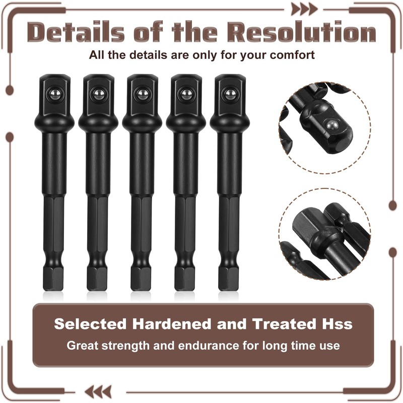 Afcabakila 25 Pcs Impact Adapter, 1/4 to 3/8 Impact Adapter