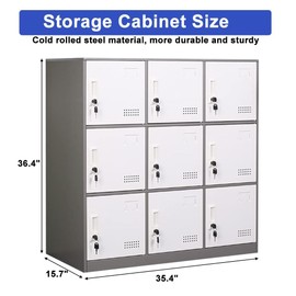 iCHENGGD 3 Door Metal Locker Steel Storage Cabinet, Office Storage Lockers for Employees, Vertical Metal Cabinets for Home,Office,School,Room Storage Organizer