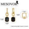 MESOVOR Gold Crystal Drop Earrings, 18K Gold Plated Hoop Earrings