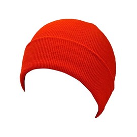 Luxury Divas Pastel Pink Tight Knit Beanie Skull Cap Orange