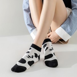 BAOKELAN Women Ankle Socks 5 Pairs Cotton No Show Sock Cute Low Cut Socks Panda