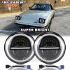 QULOOX for Mazda RX-7 1979-1985 LED Headlights 7inch High-Low Beam