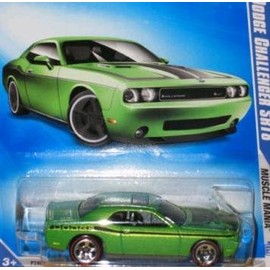 Hot Wheels 2009, '08 Dodge Challenger SRT8 Green #10/10 (Redline Rims variation), 1:64 Scale.