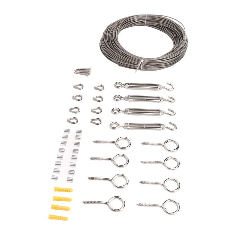 304 Stainless Steel Wire Rope Set with Hook Ring Screws
