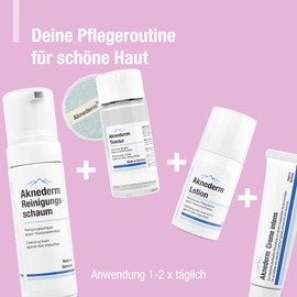 Aknederm Premium Set Intens for Normal Skin - Set with Tincture/Cleansing Foam/Lotion/Cream Intens & Cleansing Pads - Natural Skincare Set - Ideal for Acne Treatment 230 ml