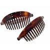 niavida 2 x hair comb Havana brown 17 cm large