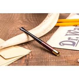 Dr. Watson - 10 cm kurze hölzerne Zigarettenspitze, Handgefertigt, Glatt, wahlweise in Regular oder Extra Slim Größe (EXTRA SLIM)