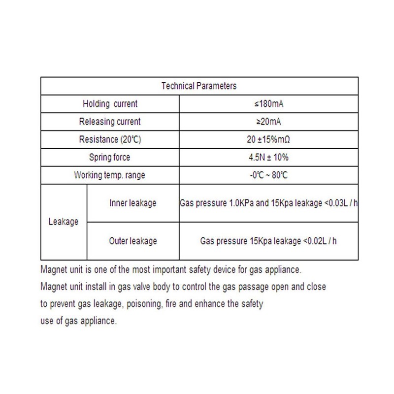 Earth Star 11.5A Gas Safety Valve Magnet Unit for Gas