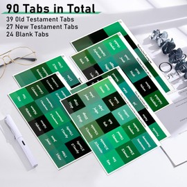 GOTIDEAL Bible Tabs-90 Tabs, Plastic Laminated Bible Tabs for Women and Men, Large Print Bible Tabs for Study Bible, Index Tabs for Old and New Testament, Bible Labels Tabs-Green