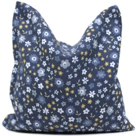 Organic Spelt Cushion 12 x 12 cm - Organic Filling & Organic Fabric "Flower Blue" - Heat Cushion and Cold Cushion Grain Cushion