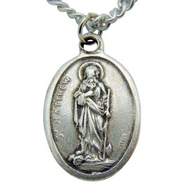Westman Works Saint Matthew Patron Saint Medal 3/4 Inch Long with Stainless Steel Chain