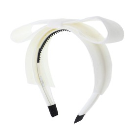 Motique Accessories Elegant Large Velvet Bow Headband - White