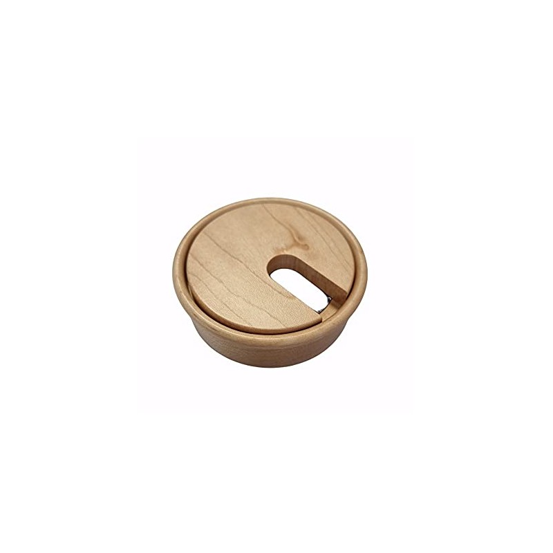 Gedotec Cable grommet beech wood lacquered plain, 1 piece round