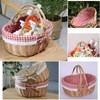 Wicker Picnic Basket, Natural Wicker Basket with Handle, Handy Wicker