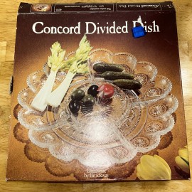 Brockway Glass American Concord  5 part  divided serving dish 11 1/2 Inch VTG