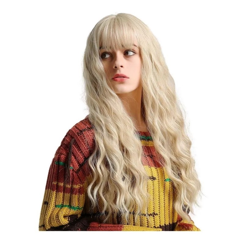 OEM Cubo De Pelo Largo Rubio Rzado Ondulado Peluca Para
