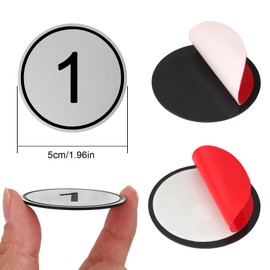 NumRealm Locker Cabinet Numbers (5cm/2") - ABS Plastic Table Numbers with Adhesive Tapes - Silver - Numbered 1 to 50