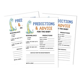 Inkdotpot 50 Prediction Cards For Baby Shower Game Dinosaur Jungle Animals Party Supplies Fun Baby Shower Game Favors