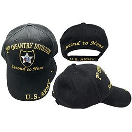 Moon US Army 2ND Infantry Division ID Second to None Embroidered Hat Cap Indian Head Premium Quality Dad Hat for Men Women Black