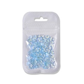 100Pcs/Bag Mini Heart Shape Nail Art Decor, Flatback 3D Mix Size Bling DIY for Nail Salon Suppl,Art Accessories (Blue)