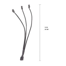 yomgam 3 Way 4 Pin PWM Fan Splitter Cable,12 inch PC Fan Extension Cable, CA PWM Fan Extension Cable, for Computer ATX Case 4-Pin/3-Pin Cooling Fan Cable (2 Pack