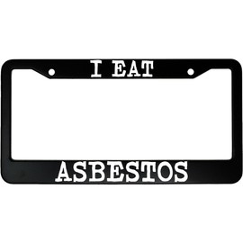 MCMP I Eat Asbestos Funny New Generation Thing Cartoon Aluminum Car License Plate Frame