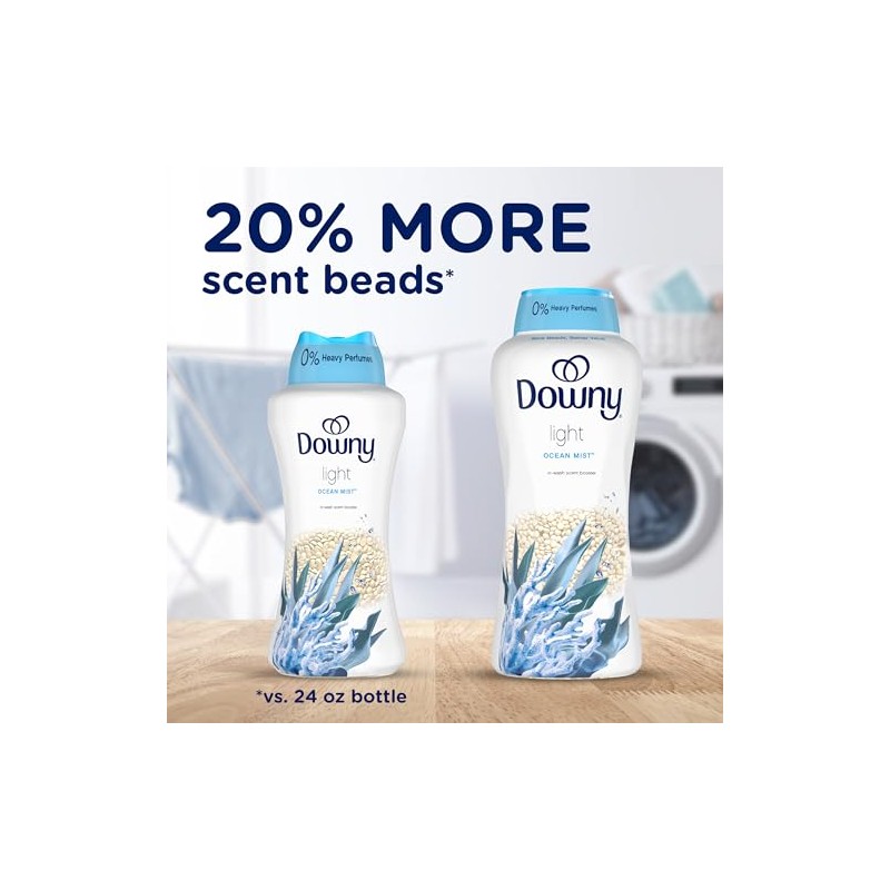 Downy - Cuentas ligeras para lavadora, aroma a niebla marina,